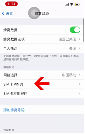 济源苹果14维修网分享如何给iPhone14的SIM卡设置密码 